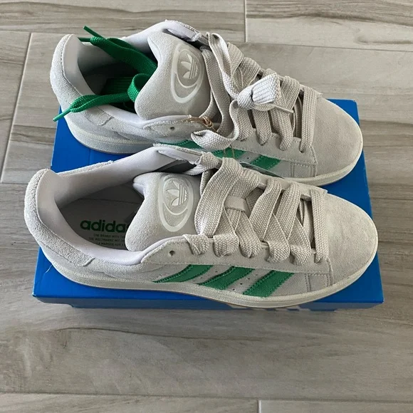 adidas gazelle silver green womens Adidas Mens Campus 80s Shoes 'Grey/White' – Extra Butter main image 1